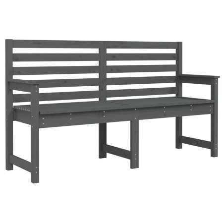 vidaXL Banco de jardín madera maciza de pino gris 159,5x48x91,5 cm