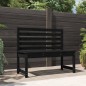 vidaXL Banco de jardín madera maciza pino negro 109 cm vidaXL Banco de jardín madera maciza pino negro 109 cm