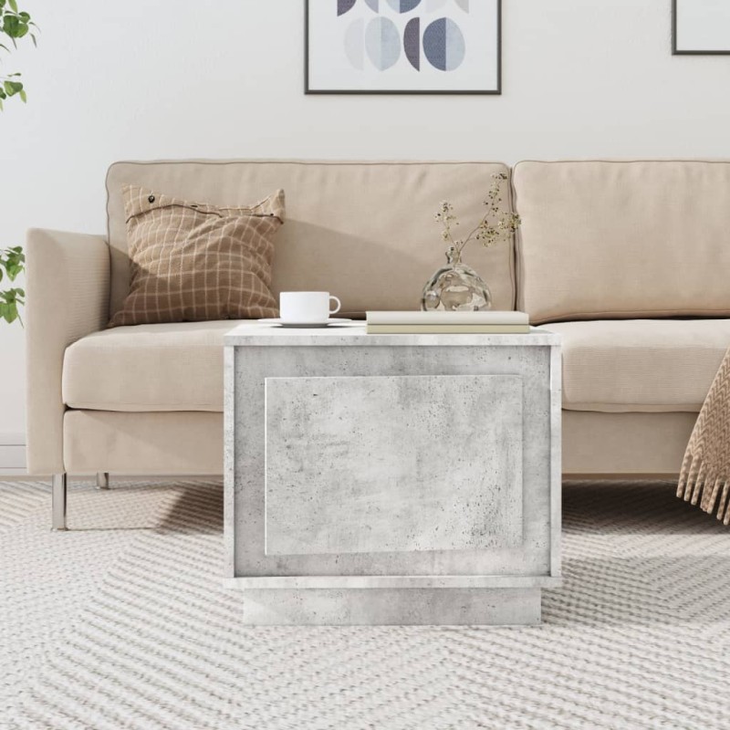 vidaXL Mesa de centro madera contrachapada gris hormigón 51x50x44 cm vidaXL Mesa de centro madera contrachapada gris hormigón 51x50x44 cm