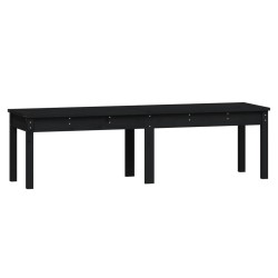 vidaXL Banco jardín 2 plazas madera maciza pino negro 159,5x44x45 cm