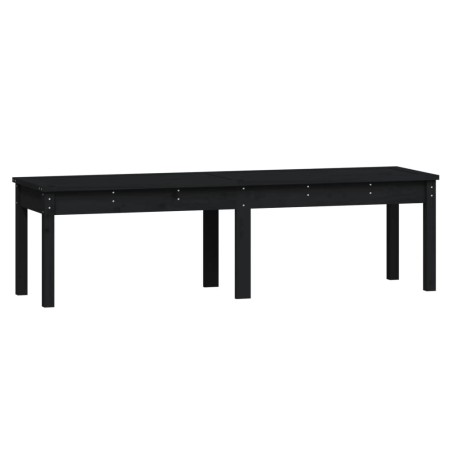 vidaXL Banco jardín 2 plazas madera maciza pino negro 159,5x44x45 cm
