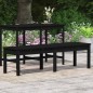 vidaXL Banco jardín 2 plazas madera maciza pino negro 159,5x44x45 cm vidaXL Banco jardín 2 plazas madera maciza pino negro 159,5x44x45 cm