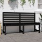 vidaXL Banco de jardín madera maciza pino negro 157,5 cm vidaXL Banco de jardín madera maciza pino negro 157,5 cm