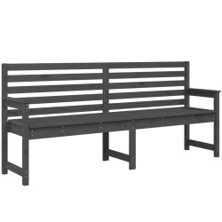 vidaXL Banco de jardín madera maciza pino gris 203,5x48x91,5 cm