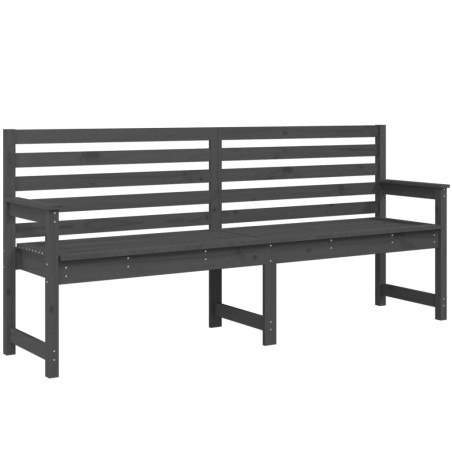 vidaXL Banco de jardín madera maciza pino gris 203,5x48x91,5 cm