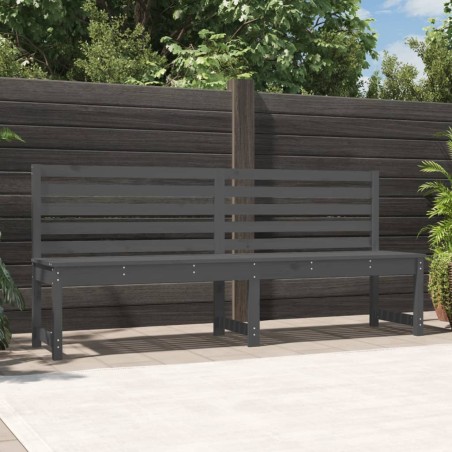 vidaXL Banco de jardín madera maciza pino gris 201,5 cm