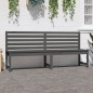 vidaXL Banco de jardín madera maciza pino gris 201,5 cm vidaXL Banco de jardín madera maciza pino gris 201,5 cm
