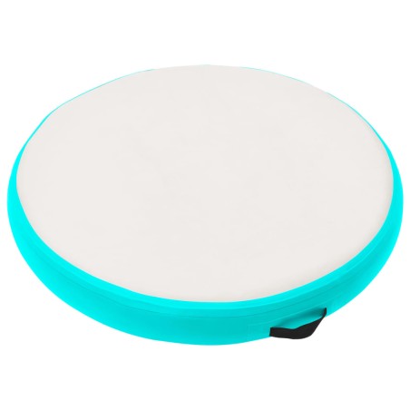 vidaXL Esterilla inflable de gimnasia y bomba PVC verde 100x100x10 cm