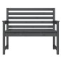 vidaXL Banco de jardín madera maciza de pino gris 109x48x91,5 cm