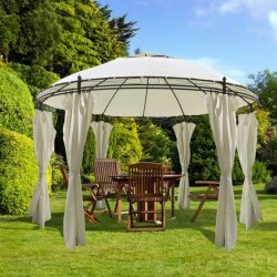 vidaXL Cenador con cortinas redondo 3,5x2,7 m