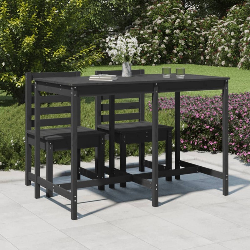 vidaXL Mesa de jardín madera maciza pino gris 159,5x82,5x110 cm vidaXL Mesa de jardín madera maciza pino gris 159,5x82,5x110 cm