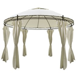 vidaXL Cenador con cortinas redondo 3,5x2,7 m