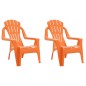 vidaXL Sillas jardín niños 2 uds aspecto madera PP naranja 37x34x44 cm vidaXL Sillas jardín niños 2 uds aspecto madera PP naranja 37x34x44 cm