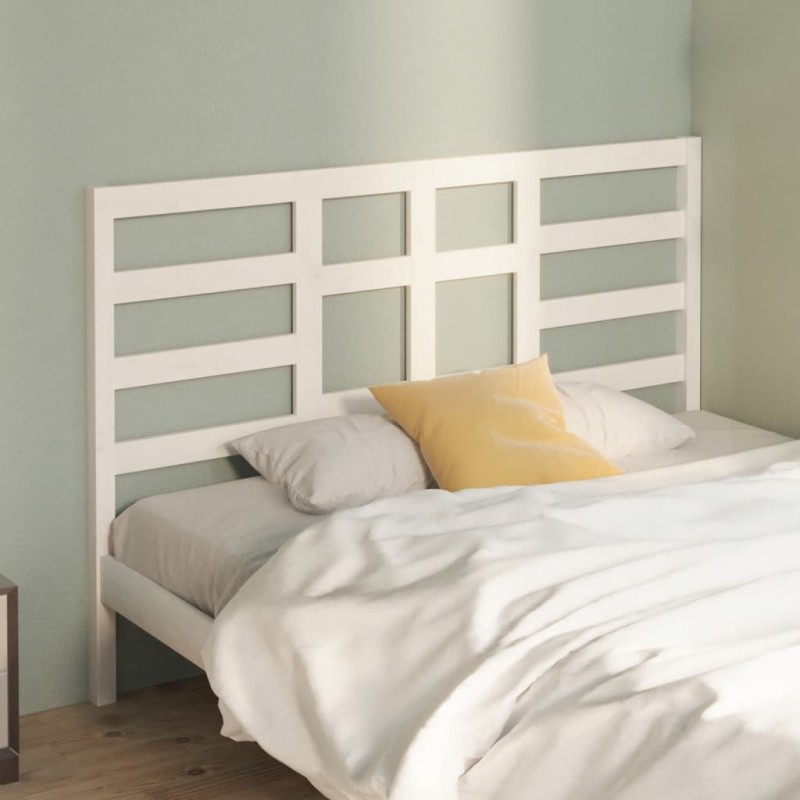 vidaXL Cabecero de cama madera maciza de pino blanco 146x4x104 cm vidaXL Cabecero de cama madera maciza de pino blanco 146x4x104 cm