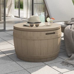 vidaXL Caja de almacenaje de jardín 3 en 1 polipropileno marrón claro