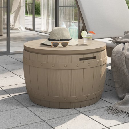 vidaXL Caja de almacenaje de jardín 3 en 1 polipropileno marrón claro