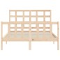 vidaXL Estructura de cama de matrimonio con cabecero madera maciza vidaXL Estructura de cama de matrimonio con cabecero madera maciza