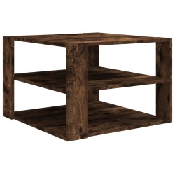 vidaXL Mesa de centro madera contrachapada roble ahumado 60x60x40 cm