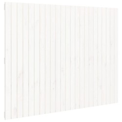 vidaXL Cabecero cama de pared madera maciza pino blanco 146,5x3x110 cm