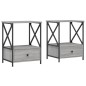 vidaXL Mesita de noche 2 uds madera ingeniería gris Sonoma 50x41x65 cm vidaXL Mesita de noche 2 uds madera ingeniería gris Sonoma 50x41x65 cm