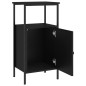 vidaXL Mesita de noche madera de ingeniería negra 41x31x80 cm vidaXL Mesita de noche madera de ingeniería negra 41x31x80 cm