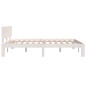 vidaXL Estructura de cama de madera maciza de pino blanco 140x190 cm
