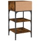vidaXL Mesita de noche madera de ingeniería roble ahumado 35x34,5x70cm vidaXL Mesita de noche madera de ingeniería roble ahumado 35x34,5x70cm