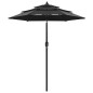 vidaXL Sombrilla de 3 niveles con poste de aluminio negra 2 m vidaXL Sombrilla de 3 niveles con poste de aluminio negra 2 m