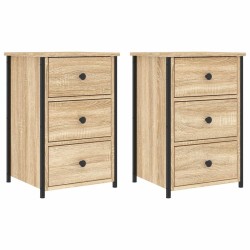 vidaXL Mesitas noche 2 uds madera ingeniería roble Sonoma 40x36x60 cm