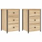 vidaXL Mesitas noche 2 uds madera ingeniería roble Sonoma 40x36x60 cm