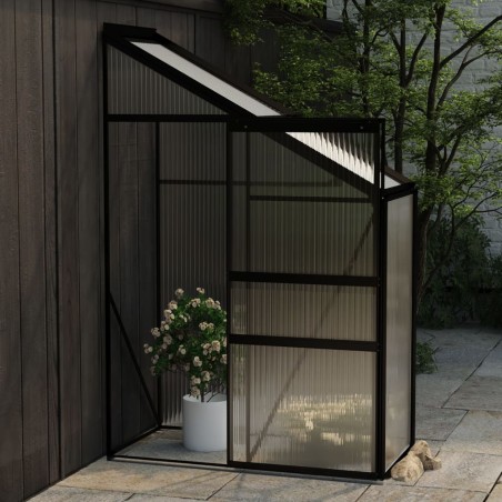 vidaXL Invernadero de aluminio gris antracita 1,44 m³