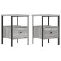 vidaXL Mesitas noche 2 uds madera ingeniería gris Sonoma 34x36x50 cm vidaXL Mesitas noche 2 uds madera ingeniería gris Sonoma 34x36x50 cm