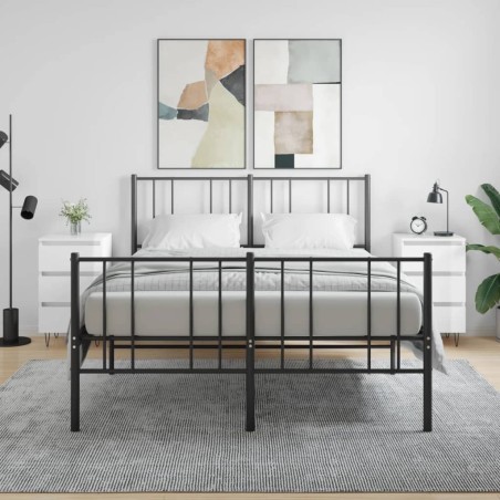 vidaXL Mesitas noche 2 uds madera ingeniería blanco brillo 40x35x69 cm