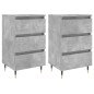 vidaXL Mesitas noche 2 uds madera ingeniería gris hormigón 40x35x69 cm vidaXL Mesitas noche 2 uds madera ingeniería gris hormigón 40x35x69 cm