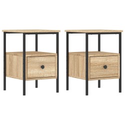 vidaXL Mesitas noche 2 uds madera ingeniería roble Sonoma 34x36x50 cm