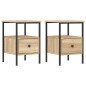 vidaXL Mesitas noche 2 uds madera ingeniería roble Sonoma 34x36x50 cm