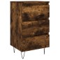 vidaXL Mesita de noche madera de ingeniería roble ahumado 40x35x69 cm vidaXL Mesita de noche madera de ingeniería roble ahumado 40x35x69 cm