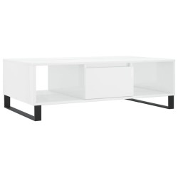 vidaXL Mesa de centro madera de ingeniería blanco brillo 104x60x35 cm