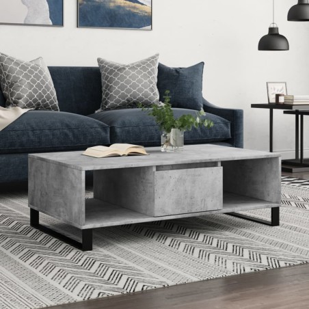 vidaXL Mesa de centro madera de ingeniería gris hormigón 104x60x35 cm