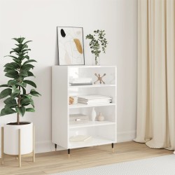 vidaXL Aparador alto madera de ingeniería blanco brillante 57x35x90 cm