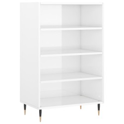 vidaXL Aparador alto madera de ingeniería blanco brillante 57x35x90 cm