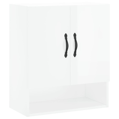 vidaXL Armario de pared madera de ingeniería blanco brillo 60x31x70 cm
