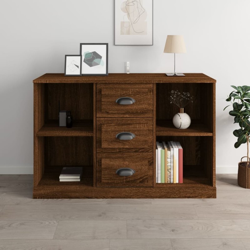 vidaXL Aparador madera contrachapada roble marrón 104,5x35,5x67,5 cm vidaXL Aparador madera contrachapada roble marrón 104,5x35,5x67,5 cm