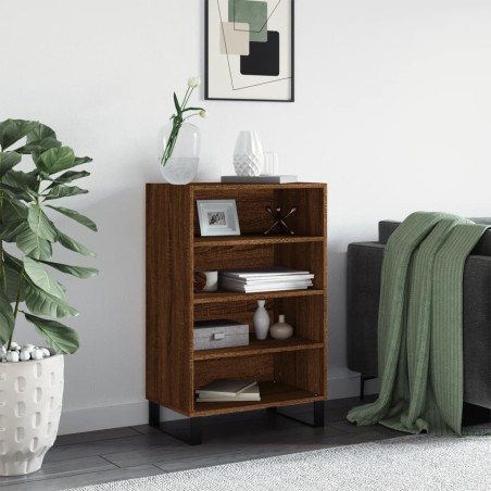 vidaXL Aparador alto madera de ingeniería marrón roble 57x35x90 cm
