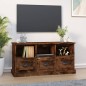 vidaXL Mueble para TV madera contrachapada roble ahumado 100x35x50 cm