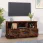 vidaXL Mueble para TV madera contrachapada roble ahumado 100x35x50 cm
