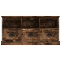 vidaXL Mueble para TV madera contrachapada roble ahumado 100x35x50 cm