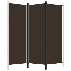 vidaXL Biombo divisor de 3 paneles marrón 150x180 cm