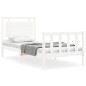 vidaXL Estructura de cama individual con cabecero madera maciza blanco vidaXL Estructura de cama individual con cabecero madera maciza blanco