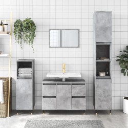 vidaXL Mueble de baño madera de ingeniería gris hormigón 80x33x60 cm